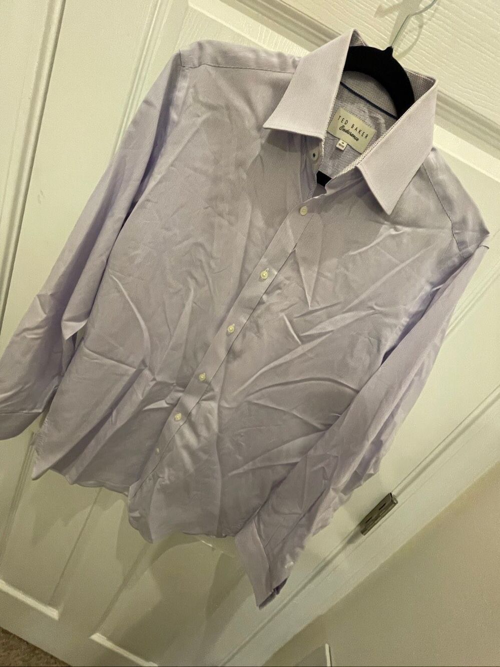 Ted Baker Endurance Men’s Short Sleeve Dress Shirt Lavender 15 32/33